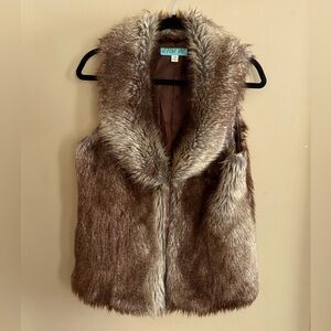 Aina Be Brown Faux Fur Vest
